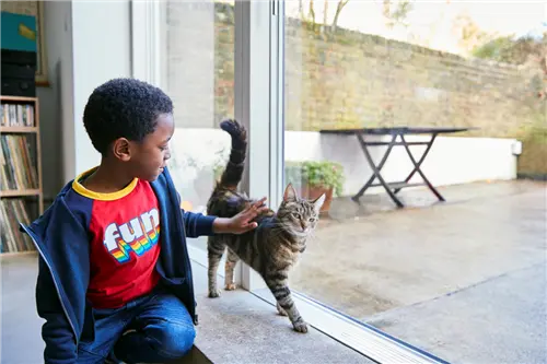 A child wearing a red 