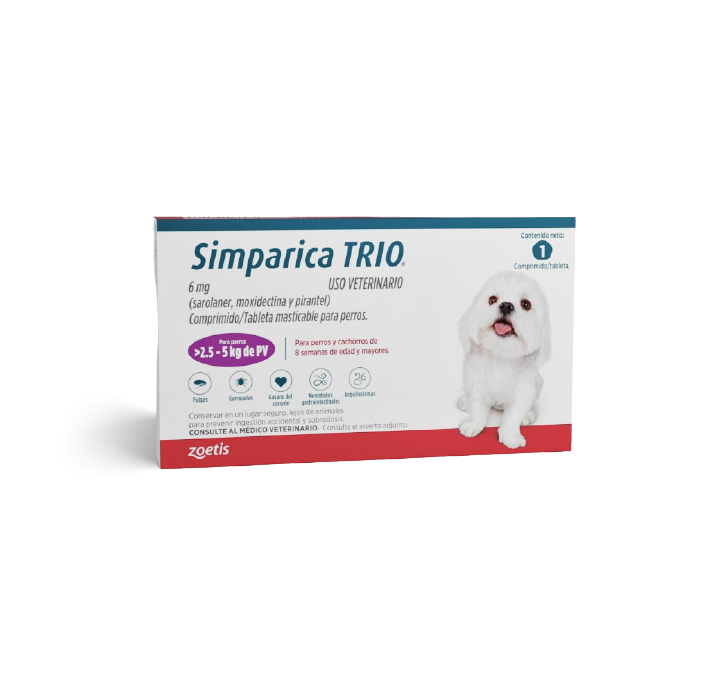 Envase Simparica Trio para perros de 10 a 20 kg