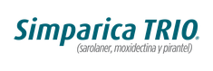 Logotipo de Simparica Trio y descripción de sus ingredientes